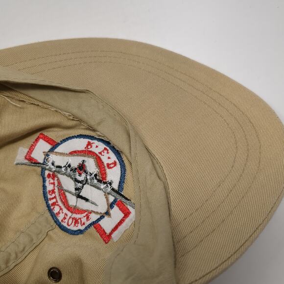 Strike Force Red Slideback Baseball Cap Beige One Size 6 Panel Dorfman Pacific - Picture 8 of 9